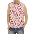 Pastel Donut Pattern Print Men's Fitness Tank Top