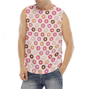 Pastel Donut Pattern Print Men's Fitness Tank Top