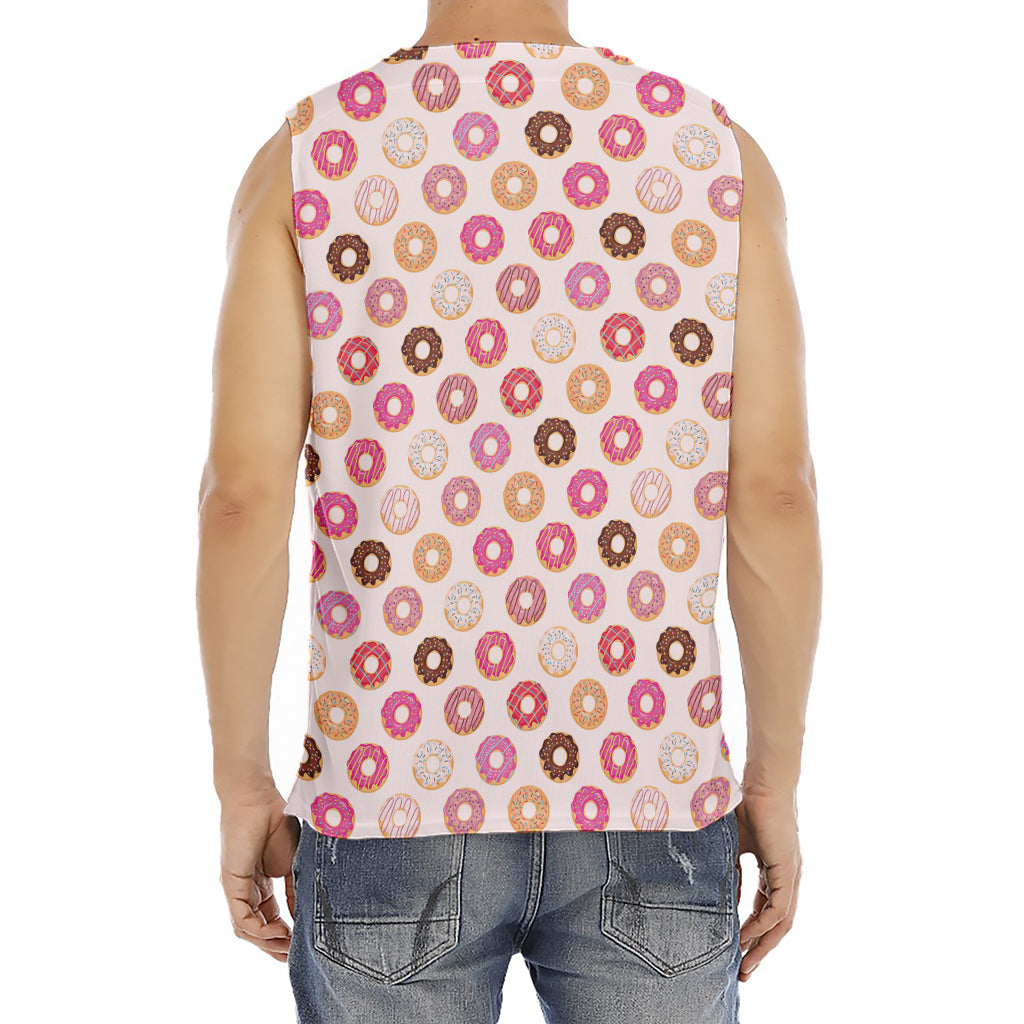 Pastel Donut Pattern Print Men's Fitness Tank Top