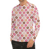 Pastel Donut Pattern Print Men's Long Sleeve Rash Guard