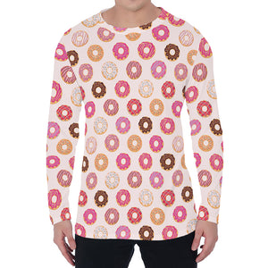 Pastel Donut Pattern Print Men's Long Sleeve T-Shirt