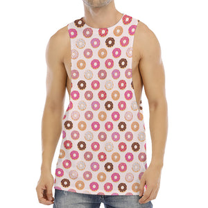 Pastel Donut Pattern Print Men's Muscle Tank Top