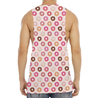 Pastel Donut Pattern Print Men's Muscle Tank Top