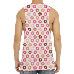 Pastel Donut Pattern Print Men's Muscle Tank Top