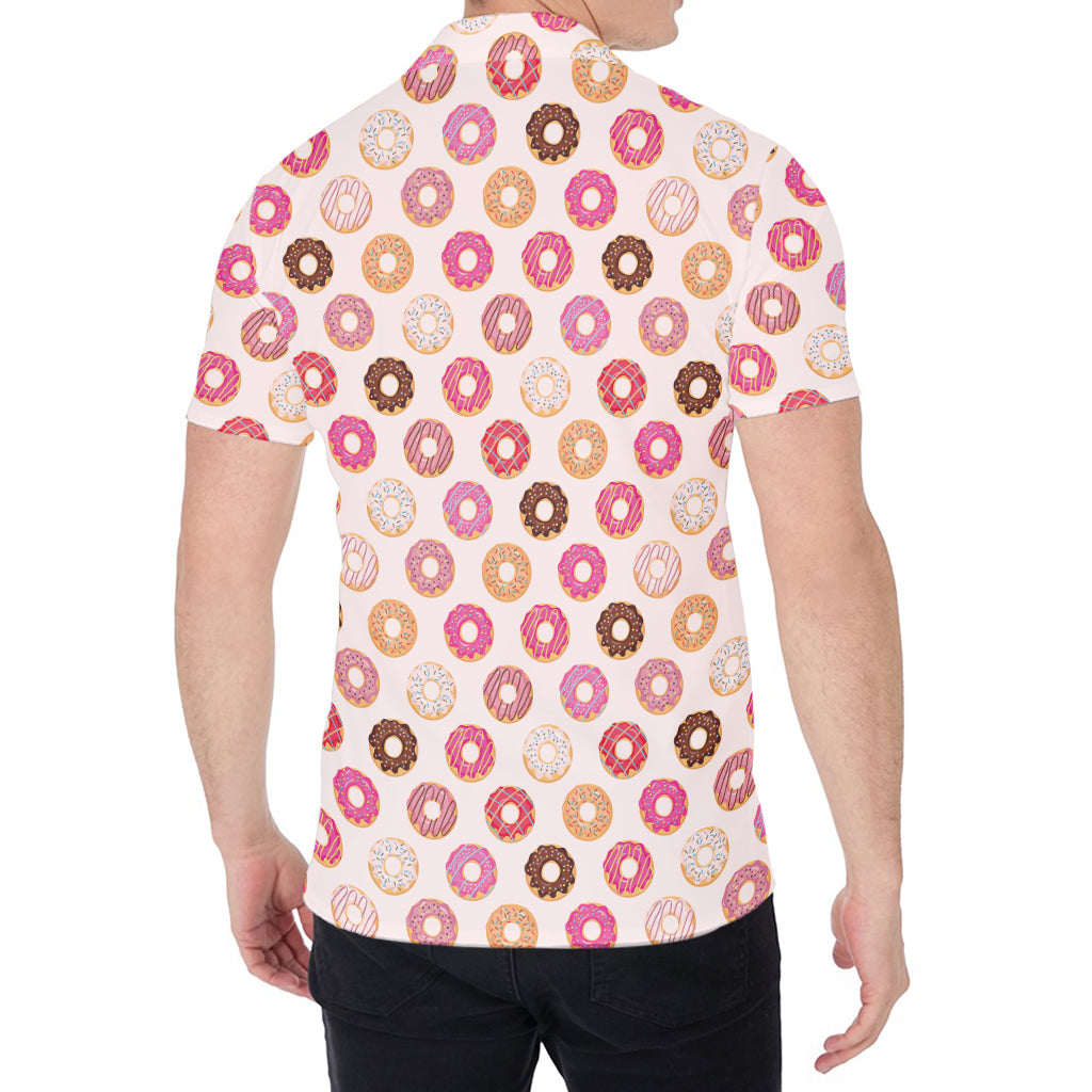 Pastel Donut Pattern Print Men's Shirt