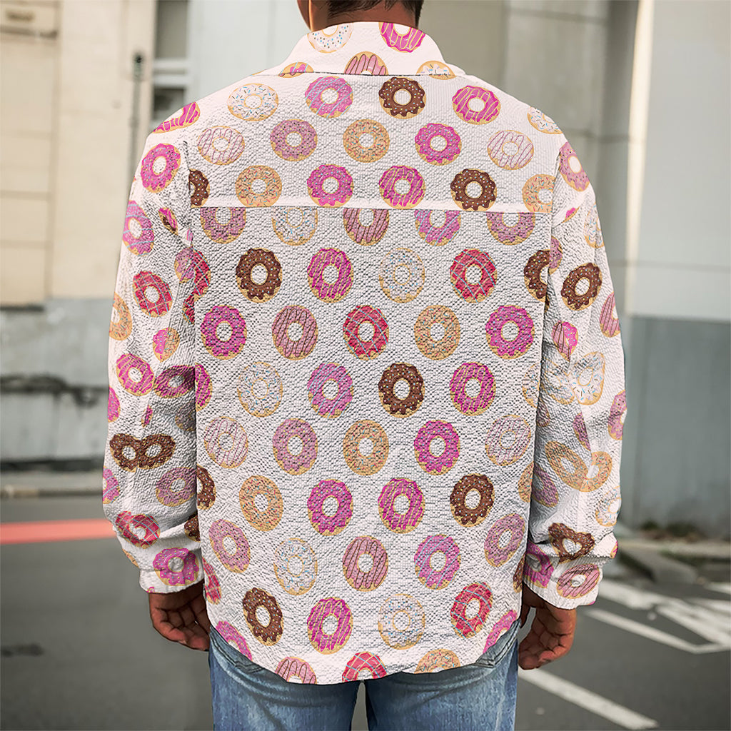 Pastel Donut Pattern Print Men's Shirt Jacket