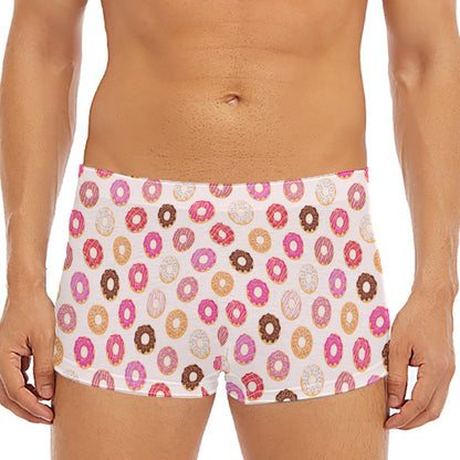 Pastel Donut Pattern Print Men's Short Boxer Briefs