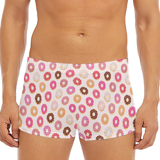 Pastel Donut Pattern Print Men's Short Boxer Briefs