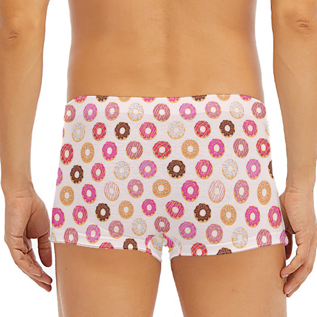 Pastel Donut Pattern Print Men's Short Boxer Briefs