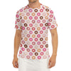 Pastel Donut Pattern Print Men's Short Sleeve Rash Guard