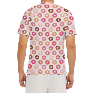 Pastel Donut Pattern Print Men's Short Sleeve Rash Guard