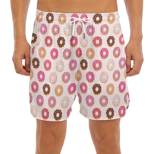 Pastel Donut Pattern Print Men's Split Running Shorts