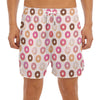 Pastel Donut Pattern Print Men's Split Running Shorts