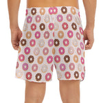 Pastel Donut Pattern Print Men's Split Running Shorts