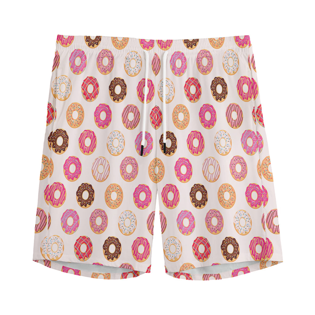 Pastel Donut Pattern Print Men's Sports Shorts