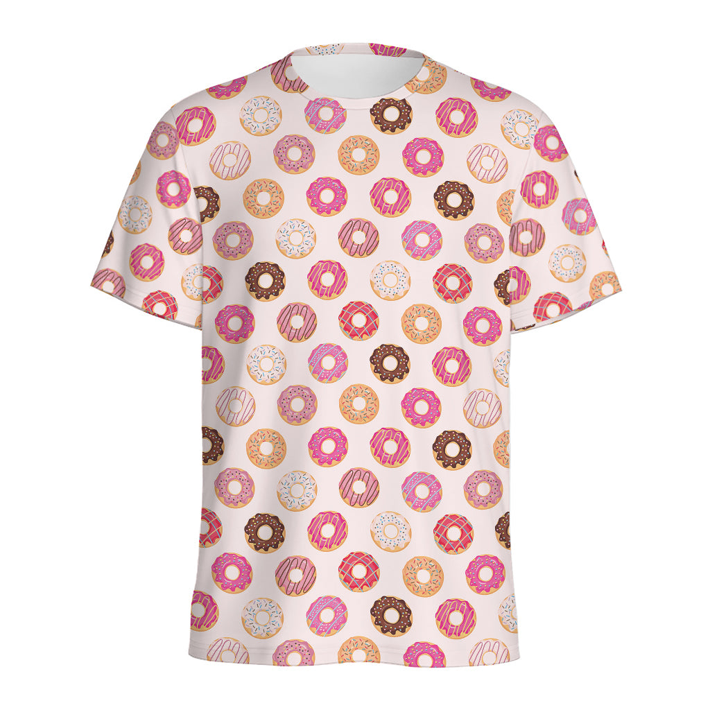 Pastel Donut Pattern Print Men's Sports T-Shirt