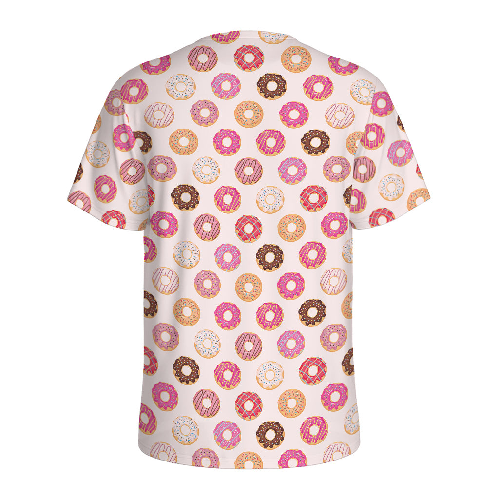 Pastel Donut Pattern Print Men's Sports T-Shirt