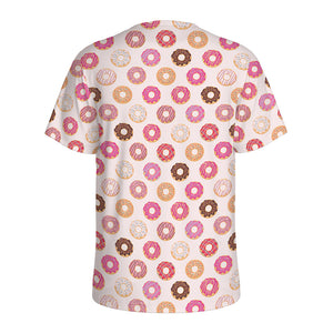 Pastel Donut Pattern Print Men's Sports T-Shirt