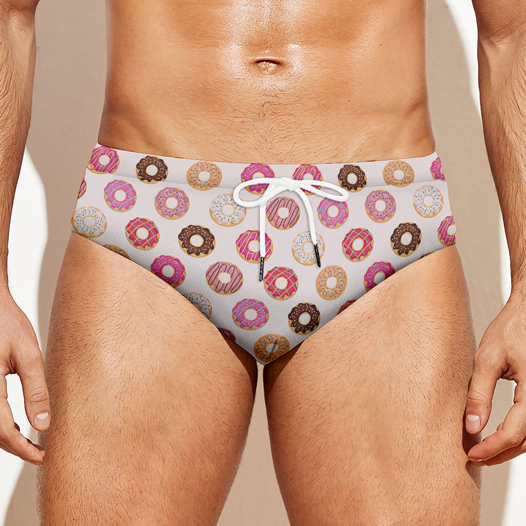 Pastel Donut Pattern Print Men's Swim Briefs