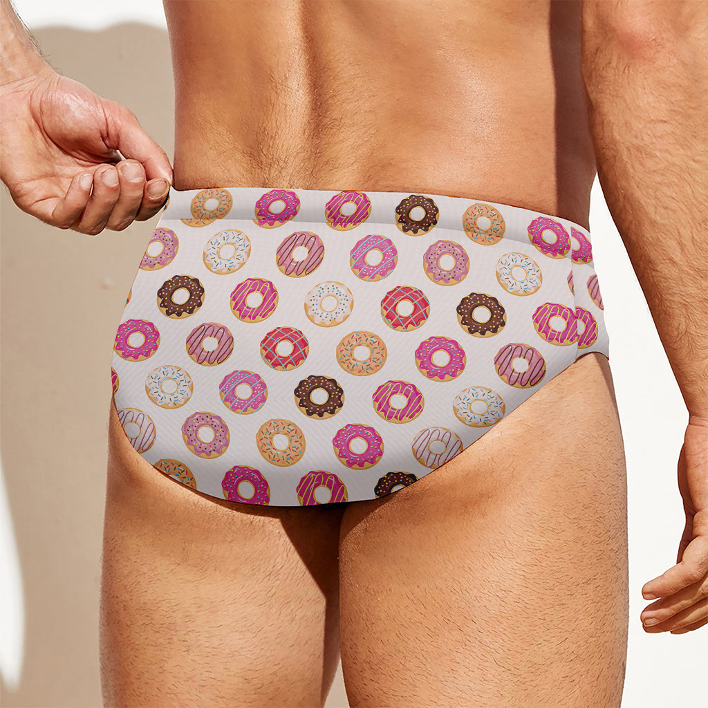 Pastel Donut Pattern Print Men's Swim Briefs