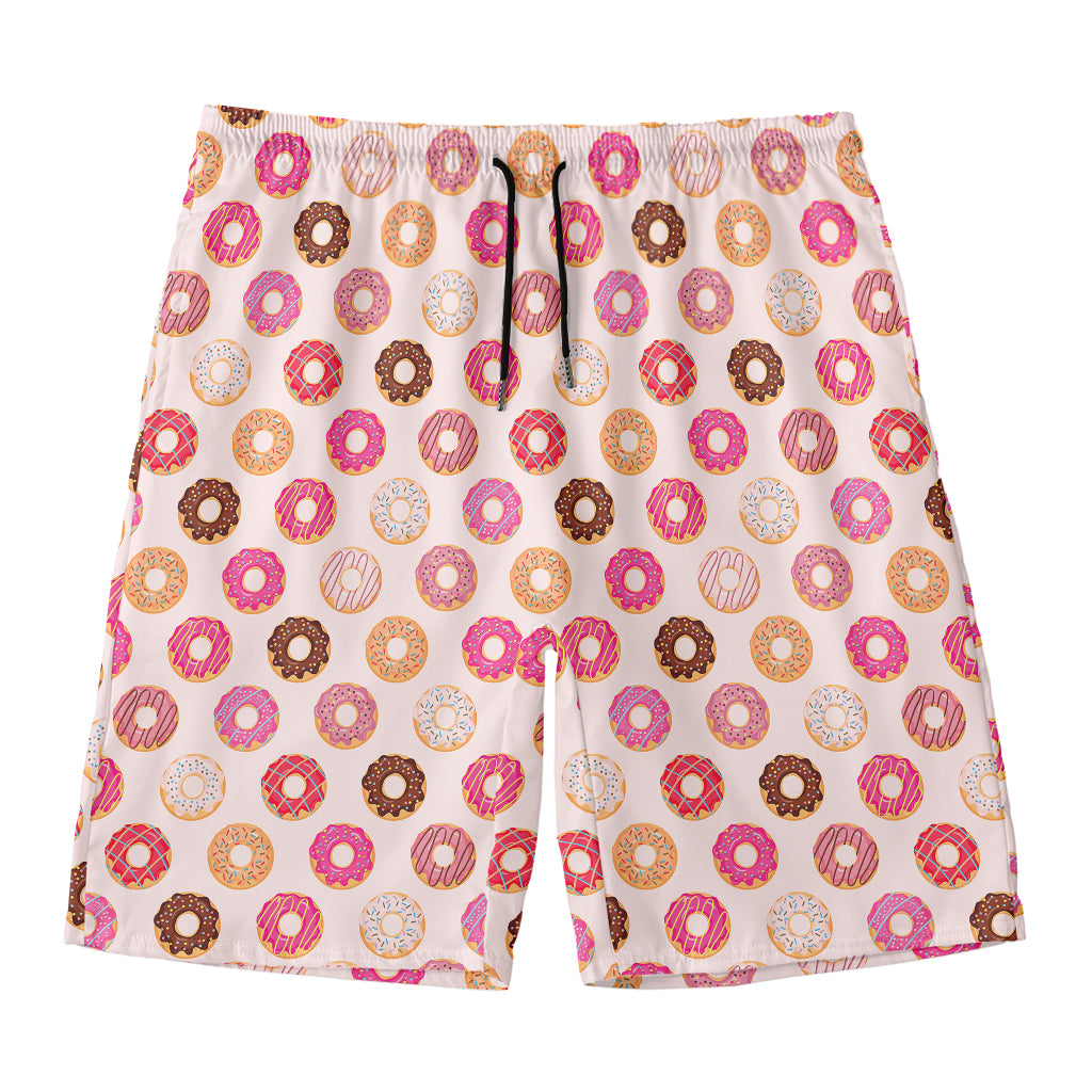 Pastel Donut Pattern Print Men's Swim Trunks