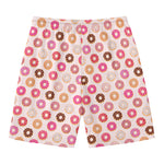 Pastel Donut Pattern Print Men's Swim Trunks