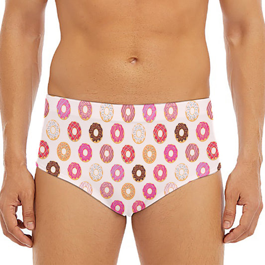 Pastel Donut Pattern Print Men's Triangle Swim Briefs