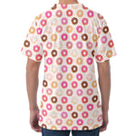 Pastel Donut Pattern Print Men's Velvet T-Shirt