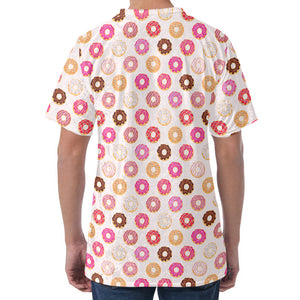 Pastel Donut Pattern Print Men's Velvet T-Shirt