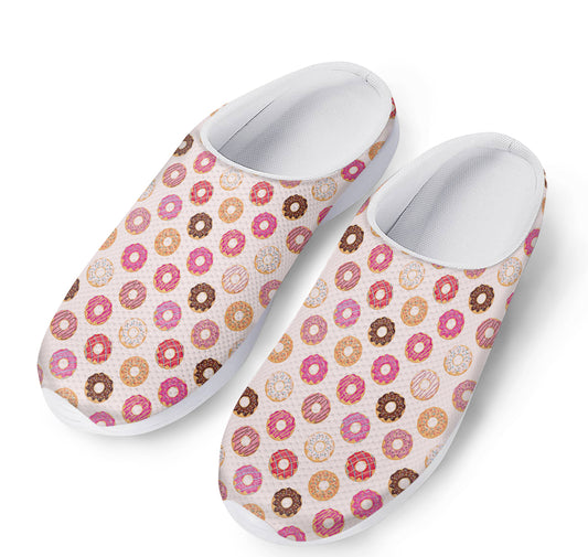 Pastel Donut Pattern Print Mesh Casual Shoes