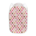 Pastel Donut Pattern Print Mesh Laundry Hamper