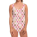 Pastel Donut Pattern Print One Piece Swimsuit