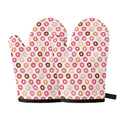 Pastel Donut Pattern Print Oven Mitts