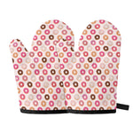 Pastel Donut Pattern Print Oven Mitts