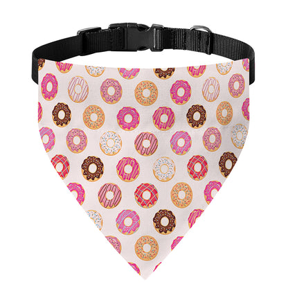 Pastel Donut Pattern Print Over The Collar Dog Bandana