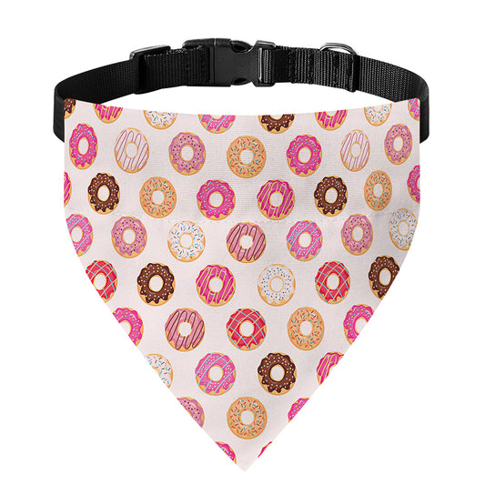 Pastel Donut Pattern Print Over The Collar Dog Bandana
