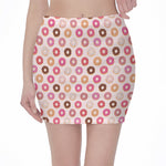 Pastel Donut Pattern Print Pencil Mini Skirt