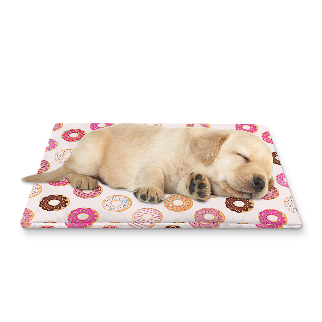 Pastel Donut Pattern Print Pet Cooling Mat Cover