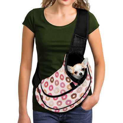 Pastel Donut Pattern Print Pet Sling Carrier