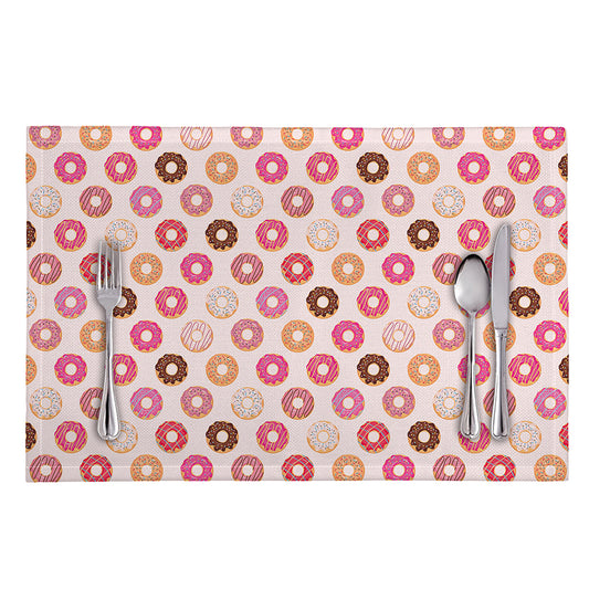 Pastel Donut Pattern Print Placemat