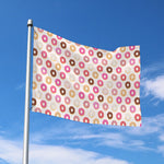 Pastel Donut Pattern Print Polyester Flag
