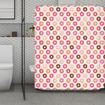 Pastel Donut Pattern Print Polyester Shower Curtain