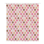 Pastel Donut Pattern Print Polyester Shower Curtain