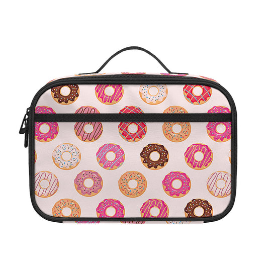 Pastel Donut Pattern Print Portable Lunch Bag