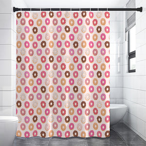 Pastel Donut Pattern Print Premium Shower Curtain