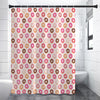 Pastel Donut Pattern Print Premium Shower Curtain