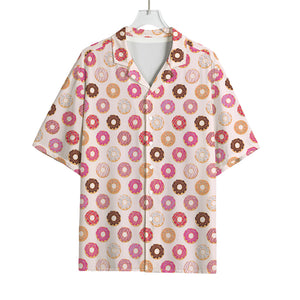 Pastel Donut Pattern Print Rayon Hawaiian Shirt