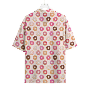 Pastel Donut Pattern Print Rayon Hawaiian Shirt