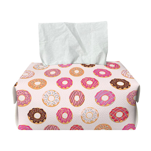 Pastel Donut Pattern Print Rectangle Tissue Box Cover