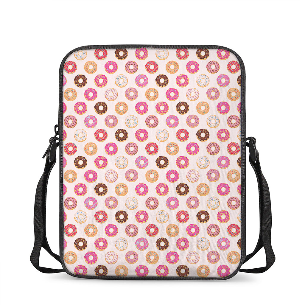 Pastel Donut Pattern Print Rectangular Crossbody Bag